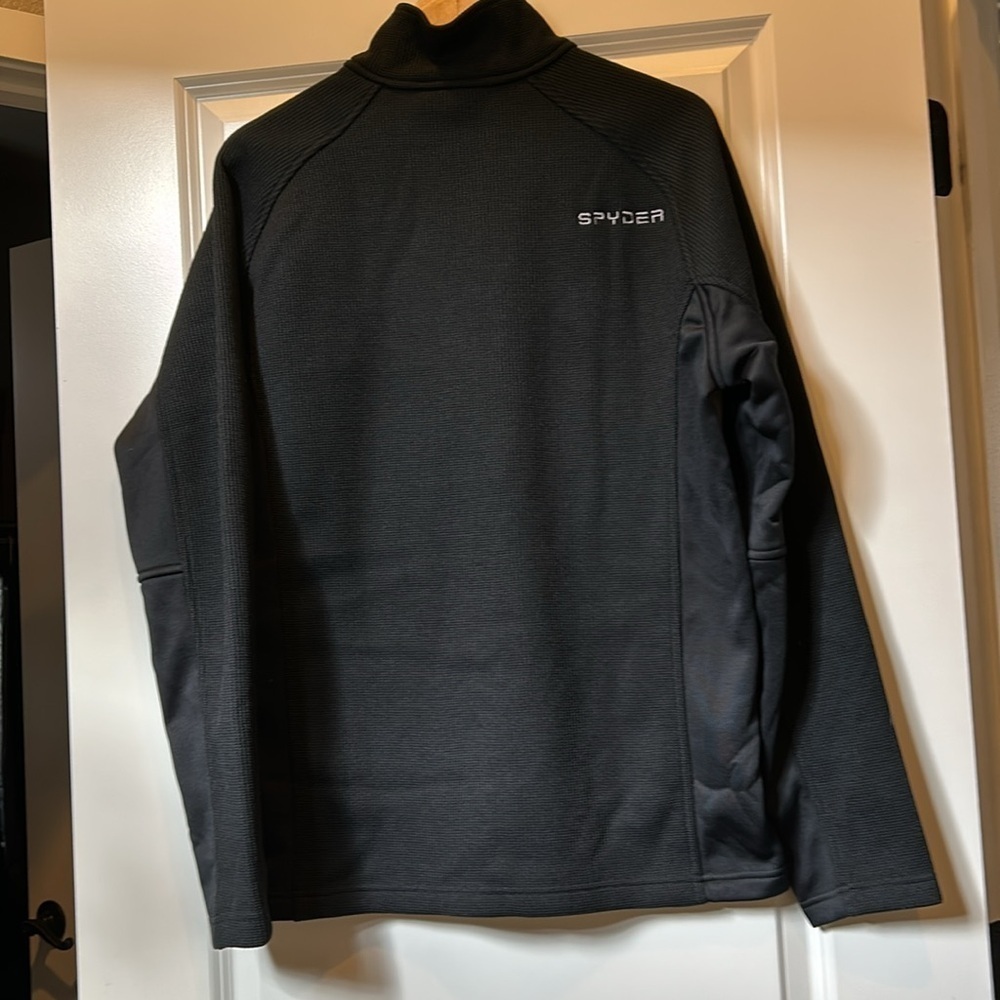 NEW Men's Spyder 1/4 zip black pullover size large - Picture 5 of 6